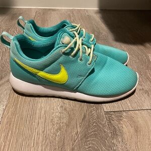 Nike Kids Aqua and Lime Sneakers